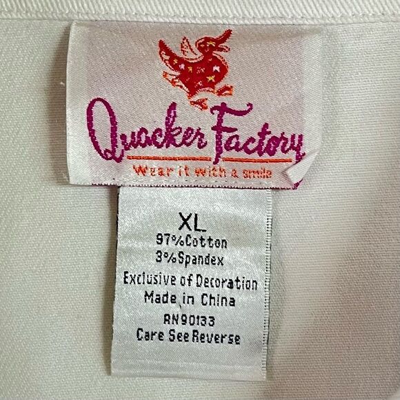 Quacker Factory Beaded Star Angel Wings‎ White Denim Jacket Womens Size XL - Picture 5 of 7